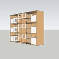 Modern Decorative Ornament Set With Wooden Furniture And Room Layout Arrangement