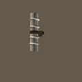 Modern Wall Light With Cylindrical Layered Frosted Glass Shade and Metal Mounting Ring