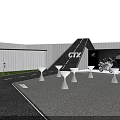 CTX Motorcycle Exhibition Display With CITYADV CTX700 Models And Roadway Setup