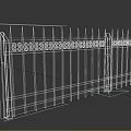 Ornamental Iron Fence with Spiked Tops Vertical Bars and Decorative Patterns Design