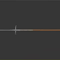 Metal Spear With Wooden Shaft On Black Smooth Surface With Reflection