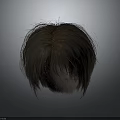 Realistic Human Head Brown Short Hair With Natural Texture And Layers