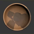 Handmade Orange Ceramic Bowl Sculpture With Brown Patch Artistic Details
