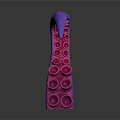 Vibrant Purple Pink Marine Animal Tentacle With Suction Cups And Smooth Surface Design