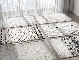 Modern Square Carpet Combo 3d model