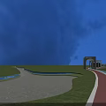 Municipal Road Design With Wide Lanes Green Belts Street Lamps And Scenic Surroundings