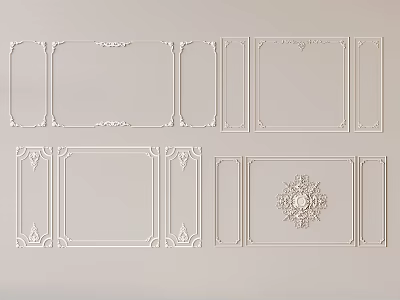Ornate Gypsum Mouldings With Various Decorative Patterns For Interior Wall Ceiling Decoration 3d model