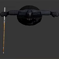 Samurai Armor Figure Holding Traditional Japanese Weapon in Detailed 3D Standing Model