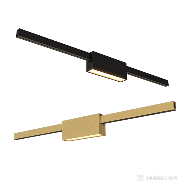 Modern Linear Black Gold LED Downlights Spotlights for Interior Lighting Fixtures 3d model 
