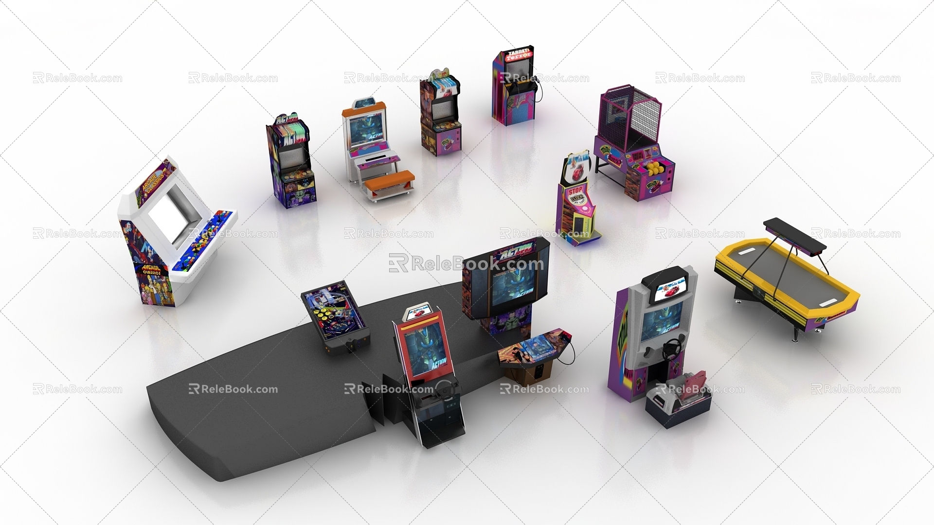 Modern game arcade equipment video game equipment model