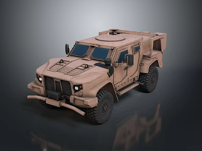 Detailed Military Off Road Vehicle Sculpture Carving with Armored Body and Heavy Duty Tires 3d model
