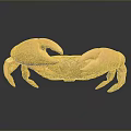 Orange Crab With Large Claws And Detailed Texture On Grey Background With Reflection 3d model