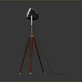 Stable Modern Floor Lamp With Red Tripod Base Metal Head And Transparent Shield