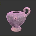 Unique Hand Carved Ceramic Sculpture With Curved Handle Spout And Textured Base