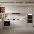 modern kitchenware cabinet ornaments cream 3d model