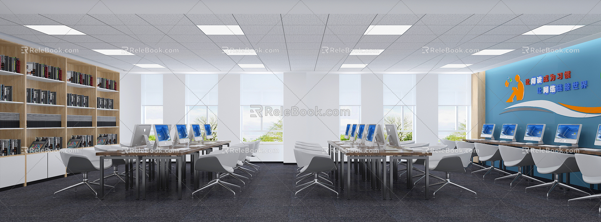 modern public office area public office 3d model