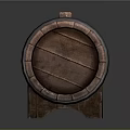 Classic Wooden Barrel With Metal Hoops Wooden Legs And Lid