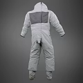 Full Body Astronaut Human White Spacesuit With NASA Logo Buttons And Badges