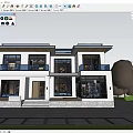 Modern Two Story Detached Villa With Large Glass Windows White Exterior Balconies And Greenery Surroundings