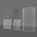 Various Water Fountain Designs with Different Flowing Water Shapes and Structures 3d model