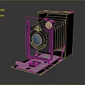 Retro Vintage Camera Electronics Featuring Classic Metal Components And Square Design 3d model