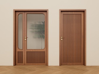 Retro Mother-in-Home Shanghai School Mother-in-Home Wooden Door 3d model