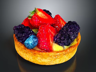 Fruit Cake Ice Cream Cold Drink Popsicle 3d model