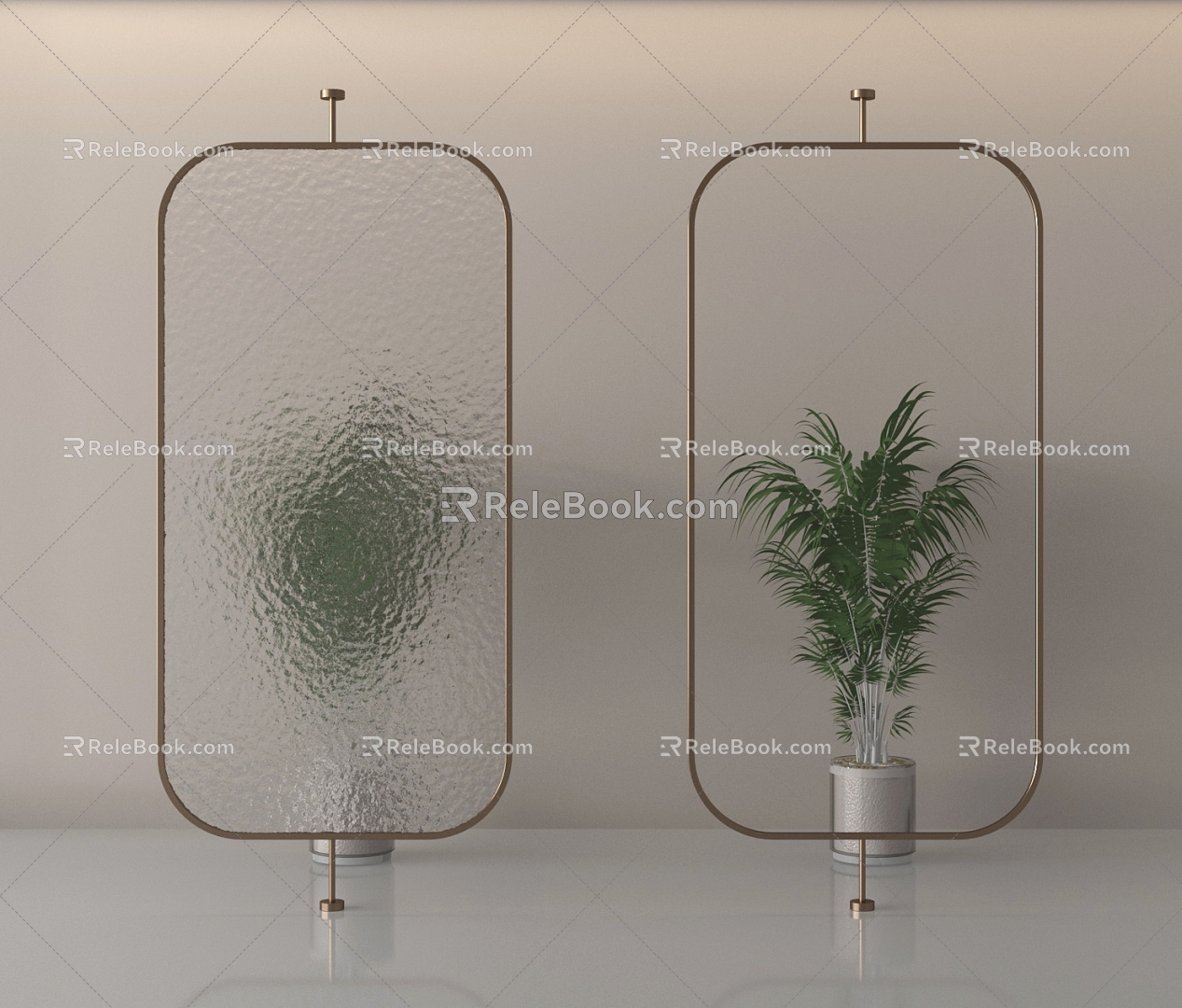 Glass Partition Glass Screen Frosted Glass 3d model