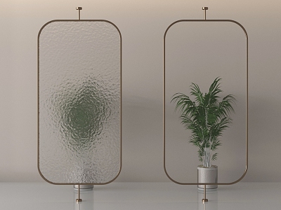 Glass Partition Glass Screen Frosted Glass 3d model