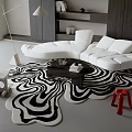 Modern minimalist sofa coffee table combination 3d model