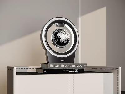 Modern Decorative Ornament Set With Globe And Ring Design On Cabinet 3d model Modern Decorative Ornament Set With Globe And Ring Design On Cabinet 3d model