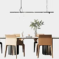 Modern Dining Table and Chair Combination Dining Table and Chair 3d model