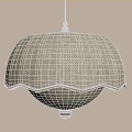 Unique Chandeliers With Round Bell Shaped And Cylindrical Fabric Shades Design
