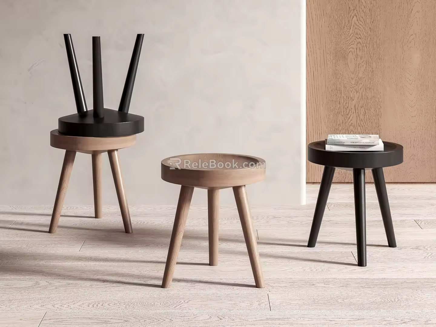 Modern Stool Low Stool 3d model