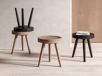 Modern Stool Low Stool 3d model