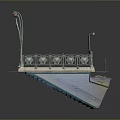 People's Park Entrance Model With Street Lamps Ornamental Railings And Information Board