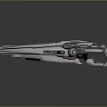 Futuristic Sci Fi Weapon With Silver Metallic Body Blue Glowing Core And Streamlined Design 3d model