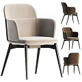 Modern Stylish Accent Chair With Beige Upholstery Black Metal Legs And Armrests