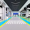 Professional 4S Car Store Spacious Bright Workshop Design With Complete Auto Maintenance Equipment And Display Vehicles