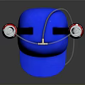 Blue Cap With Attached Coca Cola Cans And Drinking Straw For Daily Use