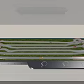 Toy Race Track Equipment with Green Grass Surface White Curved Tracks and Bottom Control Knobs