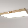 Modern Wooden Frame Ceiling Light With Rectangular And Round Shapes And White Illumination 3d model