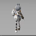 3D Astronaut Character With Rabbit Ears Wearing White Spacesuit And Backpack Equipment