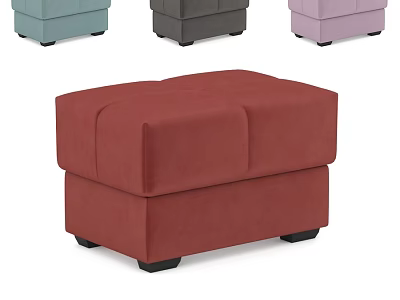 Modern Comfortable Upholstered Sofa Stool in Multiple Colors for Living Room 3d model