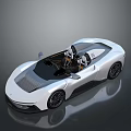 White Modern Convertible Sports Car With Sleek Design Black Wheels And Open Top