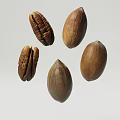 Fresh Natural Pecans Whole And Shelled With Nut Kernels
