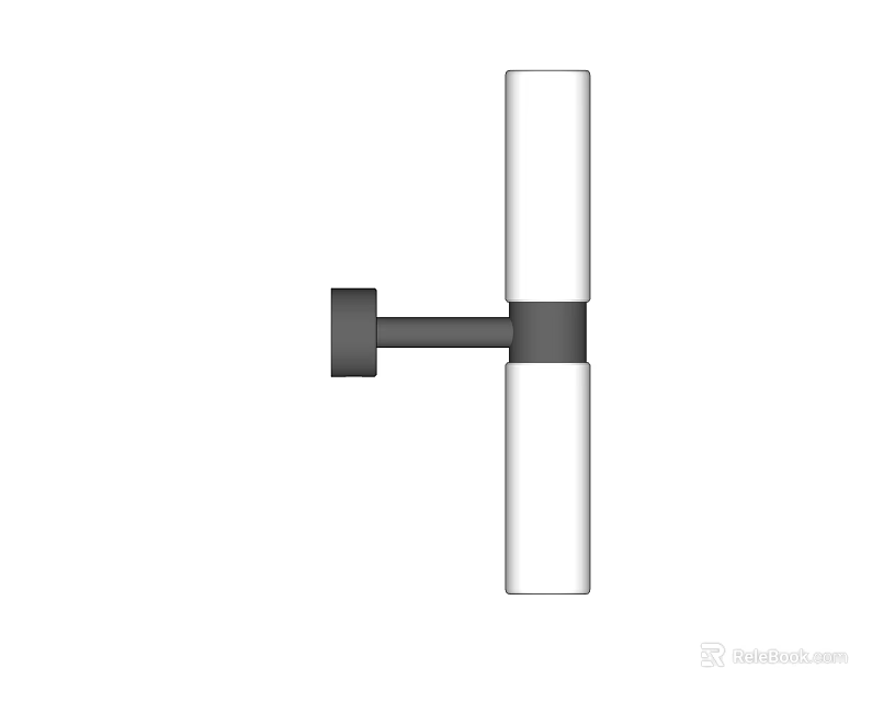 Modern Minimalist Wall Lamp With White Cylindrical Shade And Black Metal Arm 3d model 