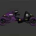 Purple and Black FENIX Motorcycle with 015 Number Hexagon Logo and Purple Tires