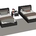 Modern single bedside table 3d model