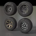 Stylish Automotive Tires With Different Alloy Wheel Designs And Spoke Patterns